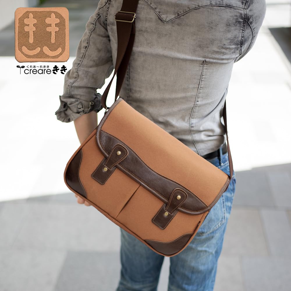 Сумка через плечо для большого количества сделана из японской хурмы, большая дичь, холст Toyooka, сумка [creareki] для мужчин, сумка, комната, Япония, стиль, загар, сумка,