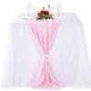 Hot,Chiffon Table Runners With 2 White Ribbons Bridal Party Romantic Wedding Reception Decorations (