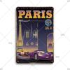Tin Sign Landscape Paris Havana Tokyo Sydney Malibu Los Angeles Chicago City Metal Vintage Plaque Retro Decorative Plate Decor