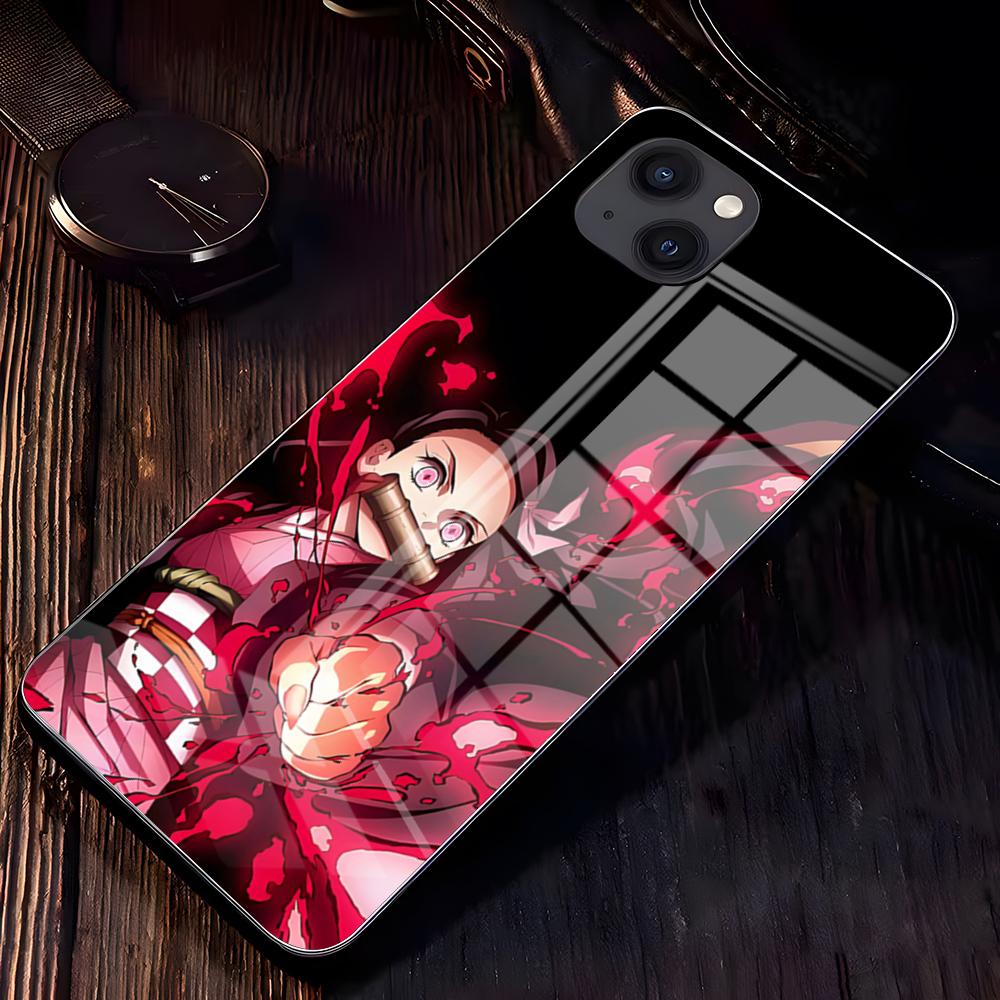 A-Demon S-Slayer NezukoES KamadoS Phone Case For IPhone 17 Pro Max 16 15 14 Pro Max 13 11 X Xs Xr 8 7Plus Glass Cover