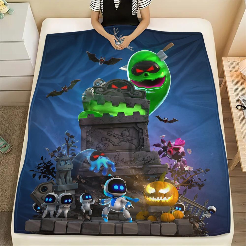 1 шт. Фланелевое одеяло с принтом ASTRO BOT, Высокое качество, Для всех сезонов, Декор для дома, Тепло и уют, Идеально для рождественских подарков