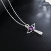 925 Sterling Silver Angel Wing Zircon Pendant Necklace Wedding Fashion Jewelry