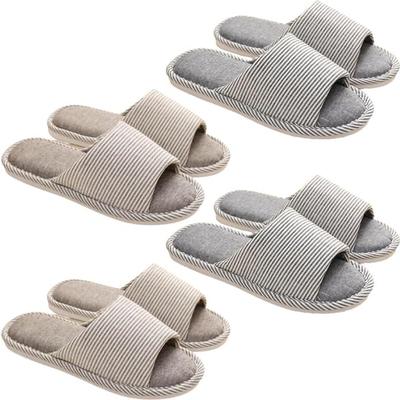 AZNABLE Набор комнатных моющихся тапочек для гостей, женские и мужские, стильные с открытым носком, набор из 4 штук (Мужские 4 пары)