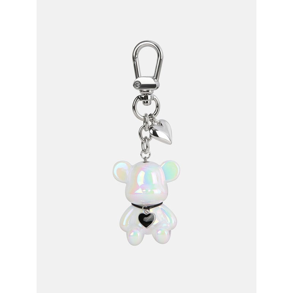 JUDY AND PAUL Rebo Marble Bear Heart Point Keychain