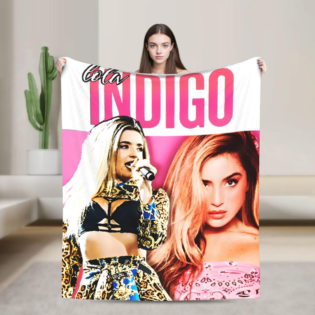 L-Lolas I-Indigos Spanish Singer  Blanket Quality Super Warm  Throw Blanket Winter Airplane Travel Living Room Fashion Bedspread