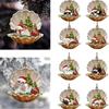 Decorative Shell Sleeping Dog Christmas Ornament 2D Xmas Dog Keychain  Christmas