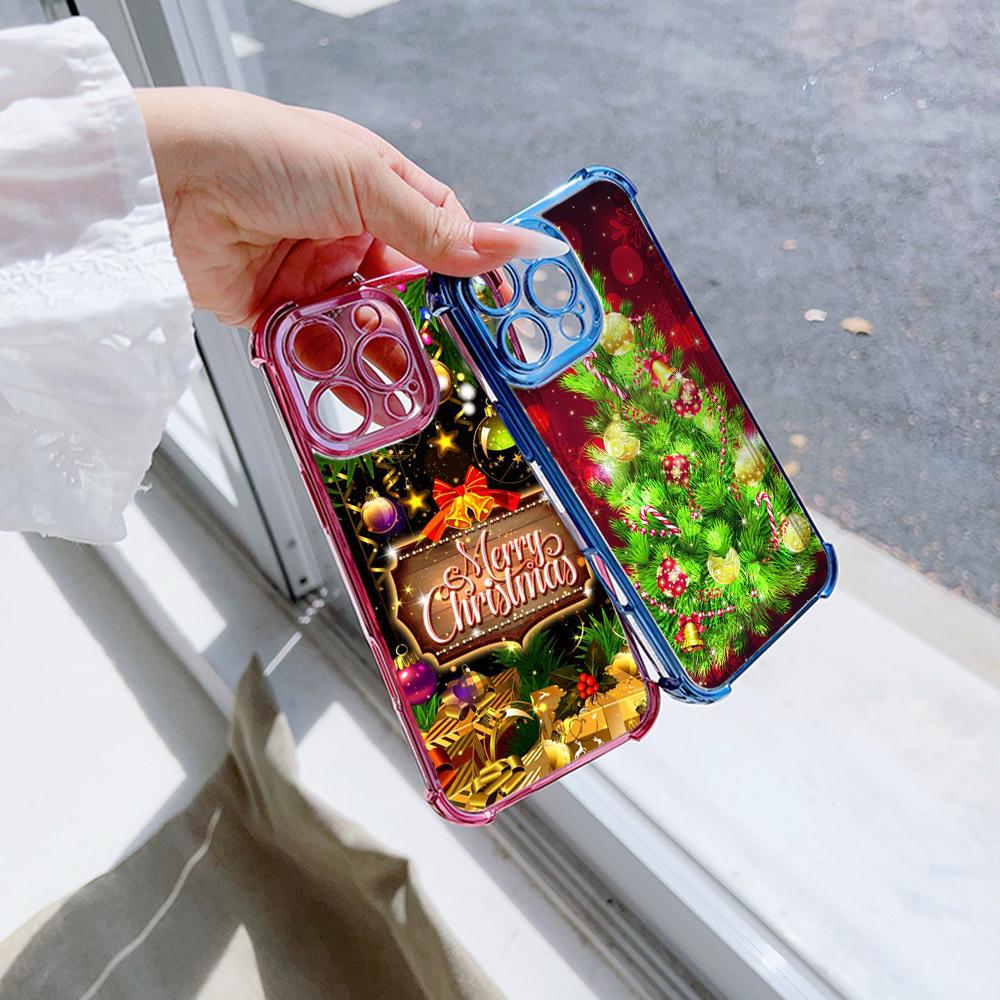 Ae113 Merry Christmas art Santa design art Гальванизированные чехлы для телефонов TPU для Xiaomi 11 Lite Redmi Note 13 Pro 12C Huawei Защитный чехол на четыре угла
