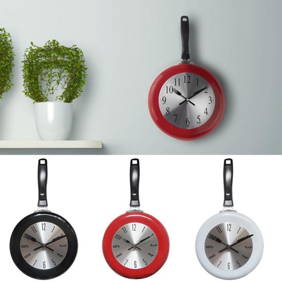 8 Inch Pan Shape Round Analog Wall Clock Living Room Bedroom Bar Decor Gift