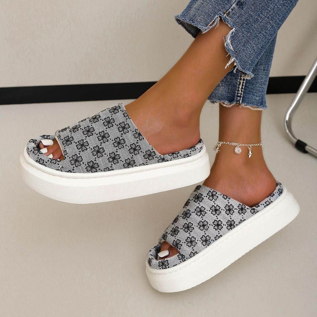 Women's Platform Slippers Summer Open Toe Flat Shoes for Women Casual Slides Shoes Outdoor Light Women's Slippers Female Sandals