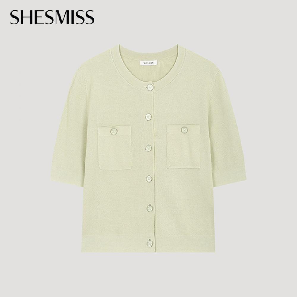 She S miSS Button Point Short Sleeve Cardigan SSkcdo21010 Lk