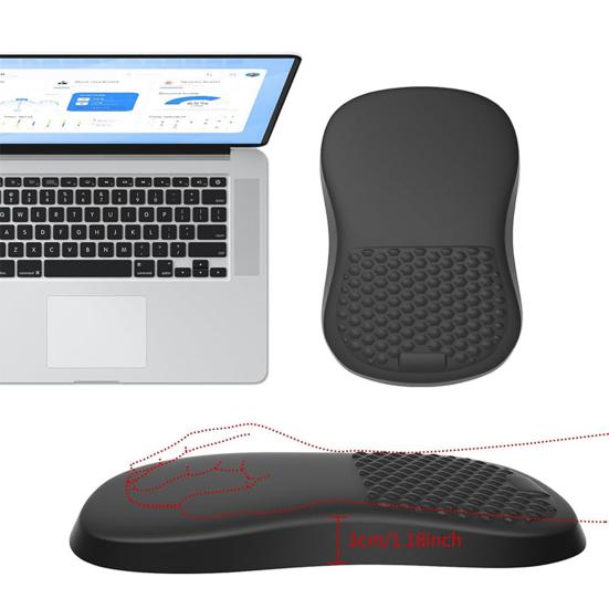 Эргономичный коврик для мыши с подставкой для запястья, нескользящая основа, пена с эффектом памяти, массажный дизайн, гладкая поверхность, поддержка запястья