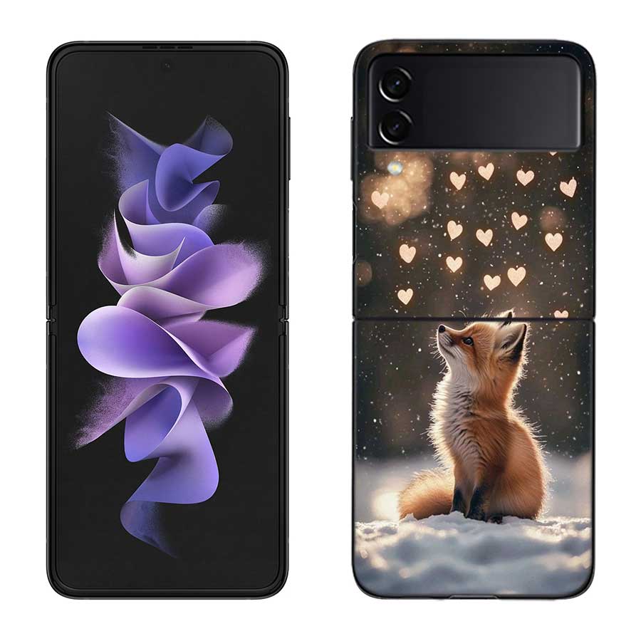 Red Fox Vulpes Phone Case For Samsung Z Flip 7 6 5G Galaxy Z Flip 5 4 3 Black Hard Cell Cover Luxury PC Shell Coque