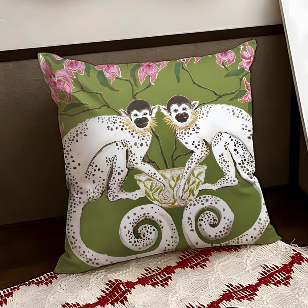 PPaige GGemmel MMonkey Cushion Cover Reversible Soft Durable Pillow Cover Home  Car MultiScene Use for Daily Comfort