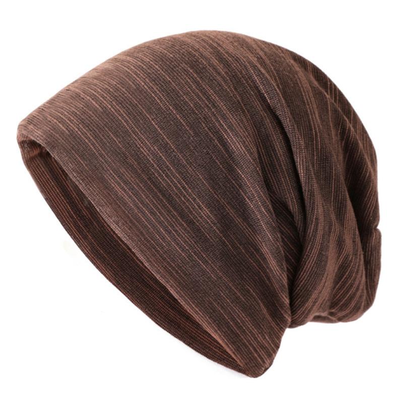 Breathable Toe Cap Unisex Striped Hood Spring and Autumn Warm Thin Turban Chic Trend Pile Hat