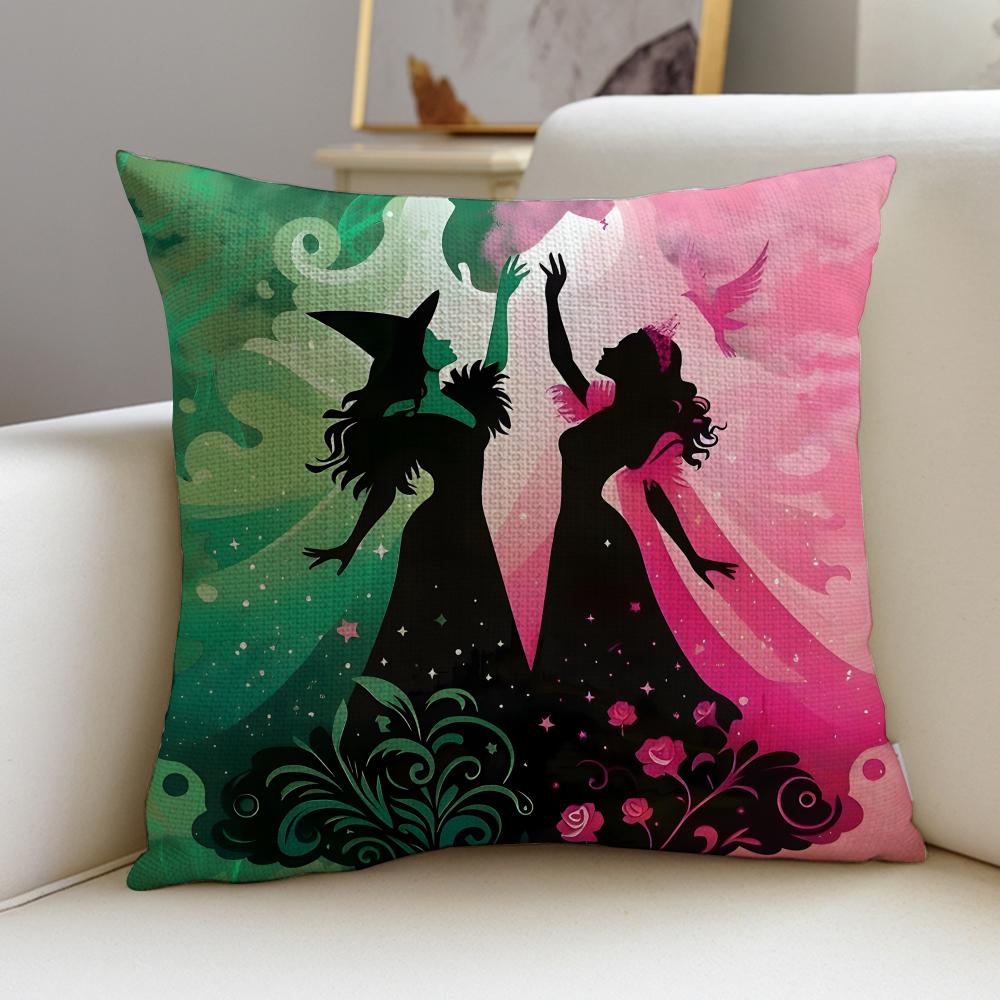 Magical WWickedS Cushion Cover Breathable and skinfriendly linen pillowcase square removable and washable cushion