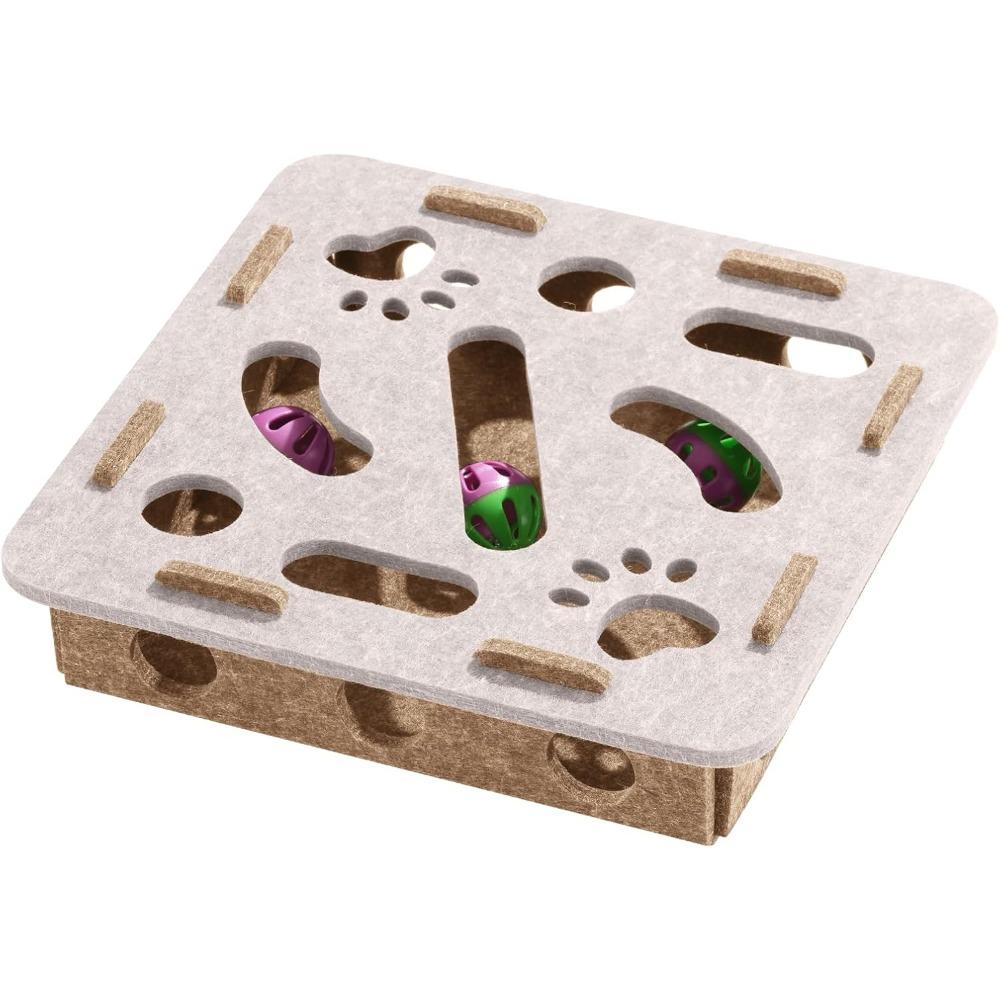 Интерактивная игрушка для кошек Игрушки-головоломки для домашних кошек Фетровый лабиринт Коробка Игрушки для котят Игры для домашних кошек Игра на самозанятость Веселые упражнения Прятки Движущаяся игрушка для кошек