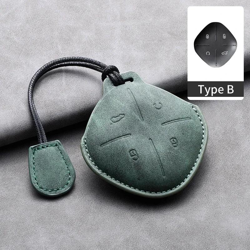 Кожаный чехол-брелок для автомобильного ключа с 4 кнопками для Chery Jetour Traveller 2025 2025 Защитный корпус-держатель для авто ключа Брелок