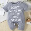 Infant Baby Cute Letter Print Short Sleeve Cotton Onesie