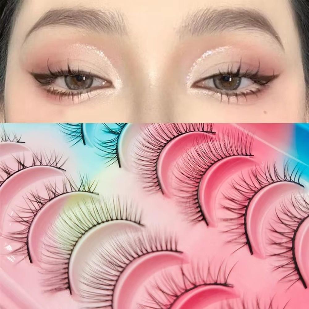 10 Pairs Fluffy Manga Lashes Short Anime Eyelashes Fashion False Eyelashes for Women