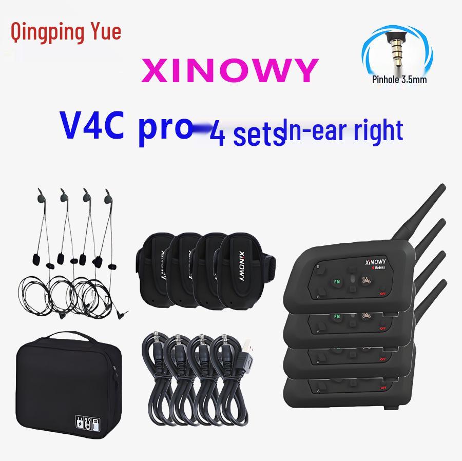 Набор радиостанций Xinowy V4C Pro для 4 человек, для судей на открытом воздухе, с сумкой для хранения
