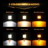 AUXBEAM 3Inch 72W LED Square Work Light Pod Dual Color 6 Lighting Modes Driving Lamp for Truck Pickup Offroad