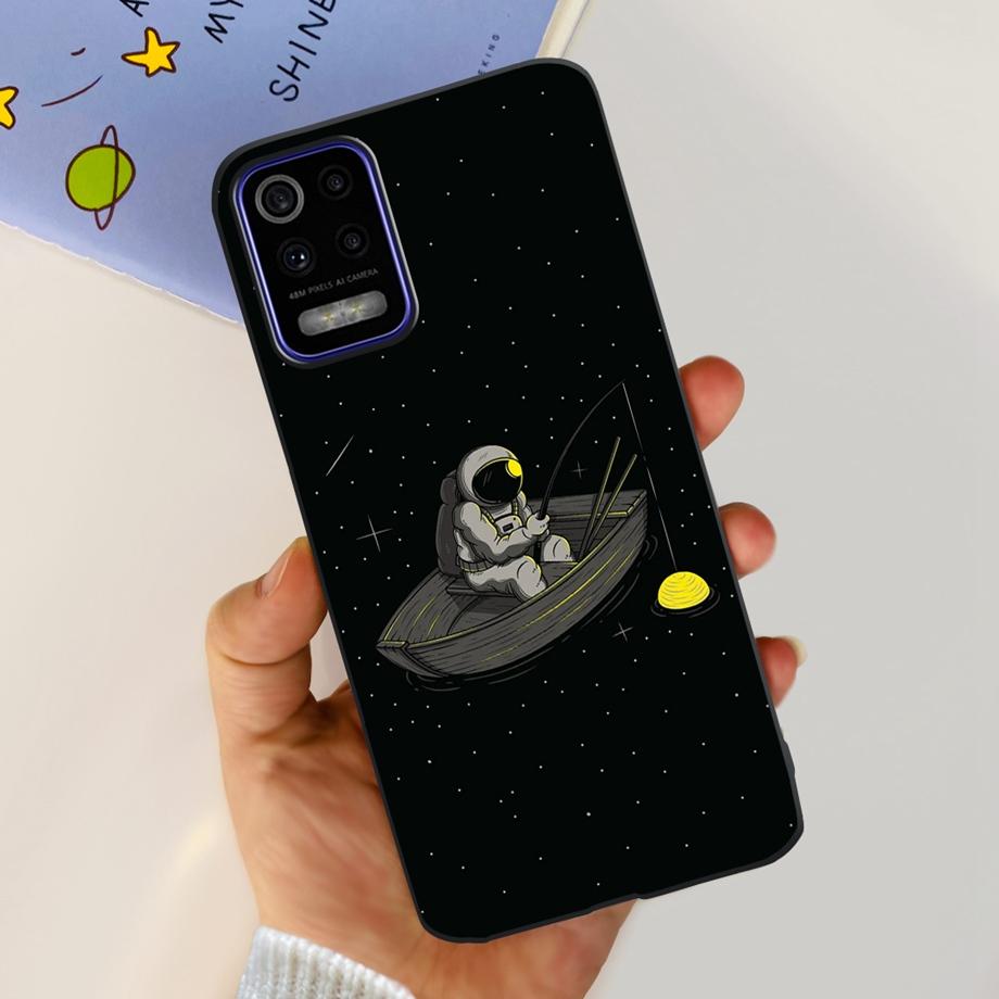 For LG K52 K42 K62 2020 Phone Case Back Cover Black Matte Soft TPU Silicone Bumper Shell For LG Q52 Q62 LGK52 K 62 Butterfly Bag