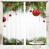 2 Pieces, Christmas Ball, Christmas Tree Curtains -30% Blackout - Suitable for Living Room, Bedroom, Kitchen, Home Decoration