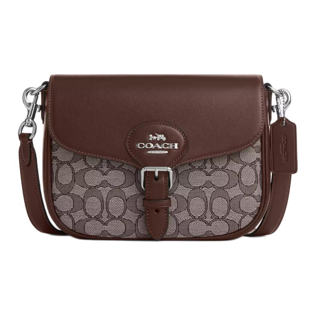 Coach Signature Canvas Leather Flap Saddle Bag Crossbody CU998-SVS8S