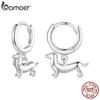 BAMOER Новое поступление 2024 года, серьги-подвески из стерлингового серебра 925 пробы, покрытые белым золотом, милые висячие гипоаллергенные серьги-кольца с таксой