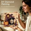 DIY Diamond Painting Kit Halloween Cat Pearl Diamond Painting, Partially Pre-Punched Canvas, Perfect for Home Decor and Holida