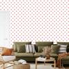 Hearts Wallpaper White, Coral and Red 50x1000