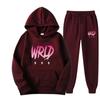 Wrld 999 модная повседневная спортивная одежда из двух частей пуловер с капюшоном толстовка комплект для бега высокое качество