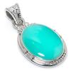 Подвеска из натурального хризопраза из стерлингового серебра 925 пробы 1,25 дюйма y7z42