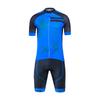 Wisdom Leaves Short Sleeve Cycling Jersey Bib Pants Breathable and for Summer Men's Set, Moisture-Wicking (XXXXXL, Blue)