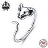 Sterling Silver S925 Open Ring - Cute Zodiac Rat Design