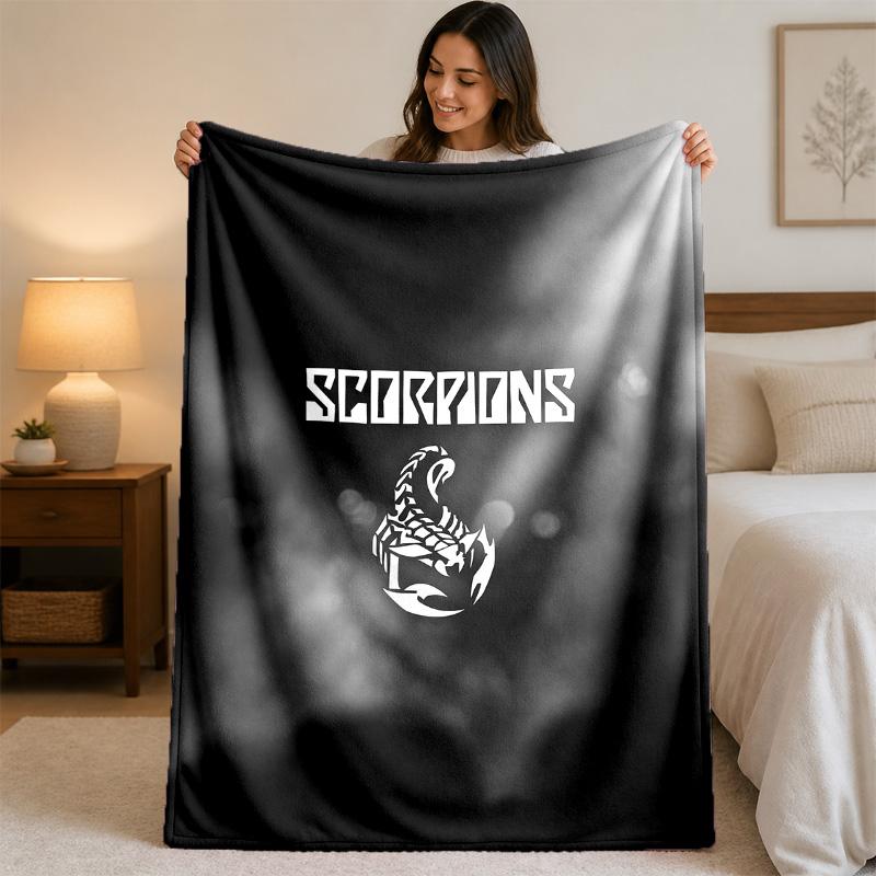 Scorpions Print Flannel Blanket Cozy Lightweight Plush Throw Blanket For Bed Sofa Household Use