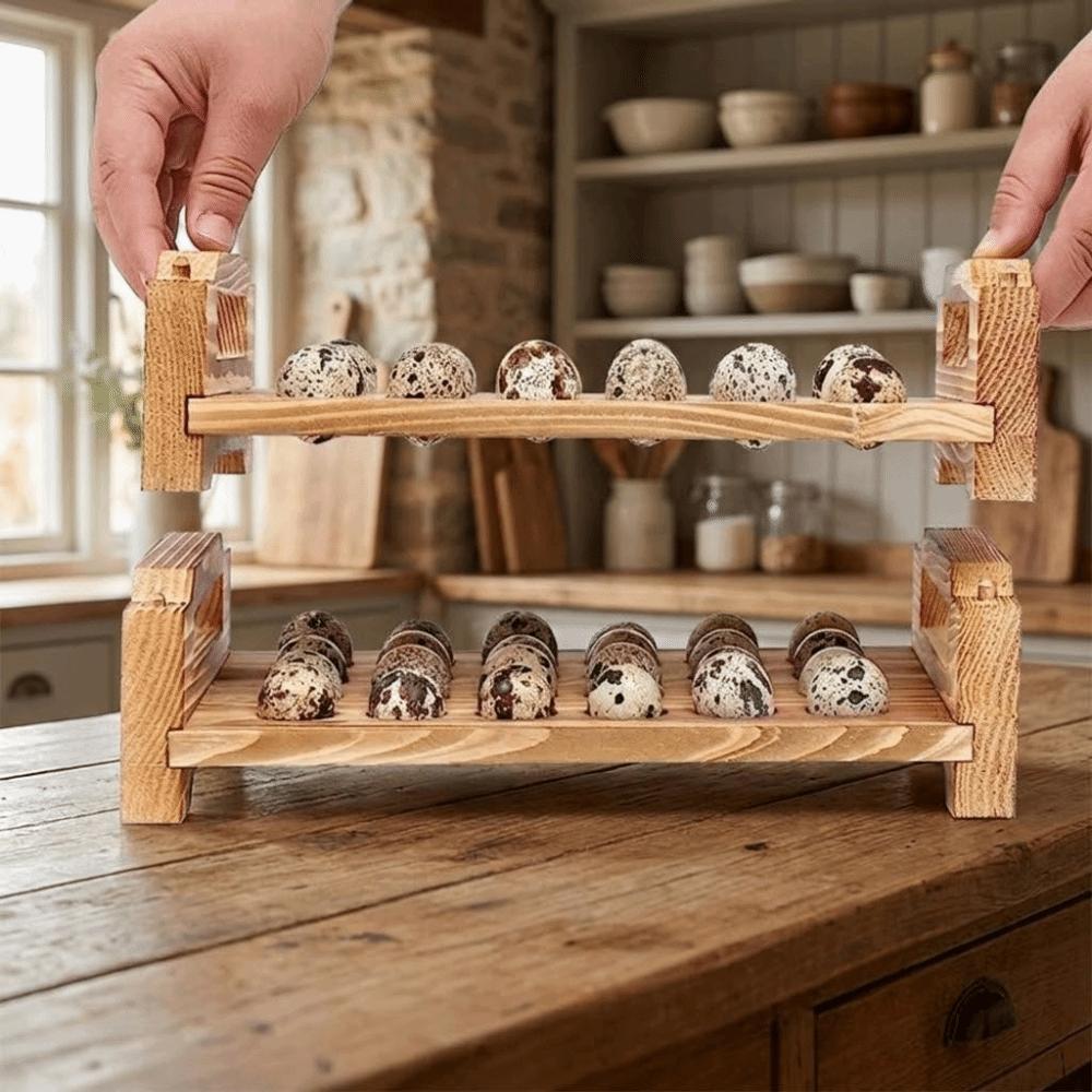 Space Saving Wood Egg Holder Large Capacity Egg Storage Rack Egg Display Crates  Home