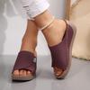Roman Women Wedge Sandals Mules Shoes Fashion Open-toe Platform Sandals Women Breathable  Soft-soled Slippers Footwear Size36-43