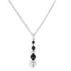 [Q4610] - Silver Necklace 'Boho' Black Silver (rhodium-plated) - 35x8 Mm