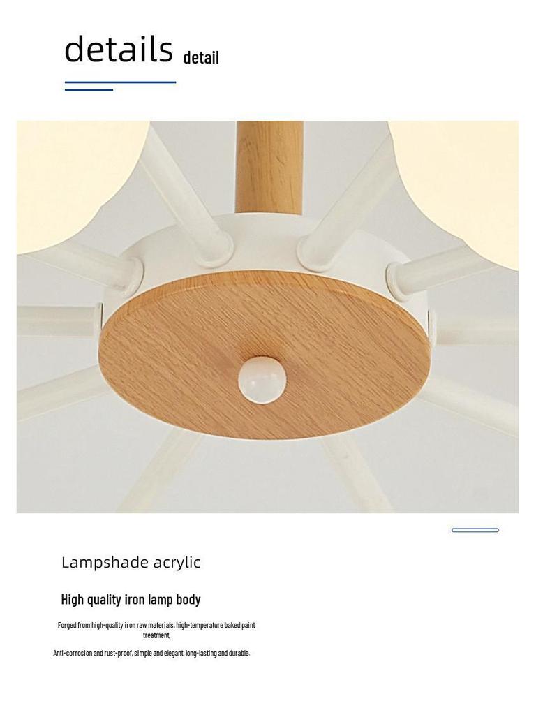 Скандинавская современная светодиодная деревянная люстра – Японский стиль, удобный для глаз дизайн птицы для гостиных и ресторанов