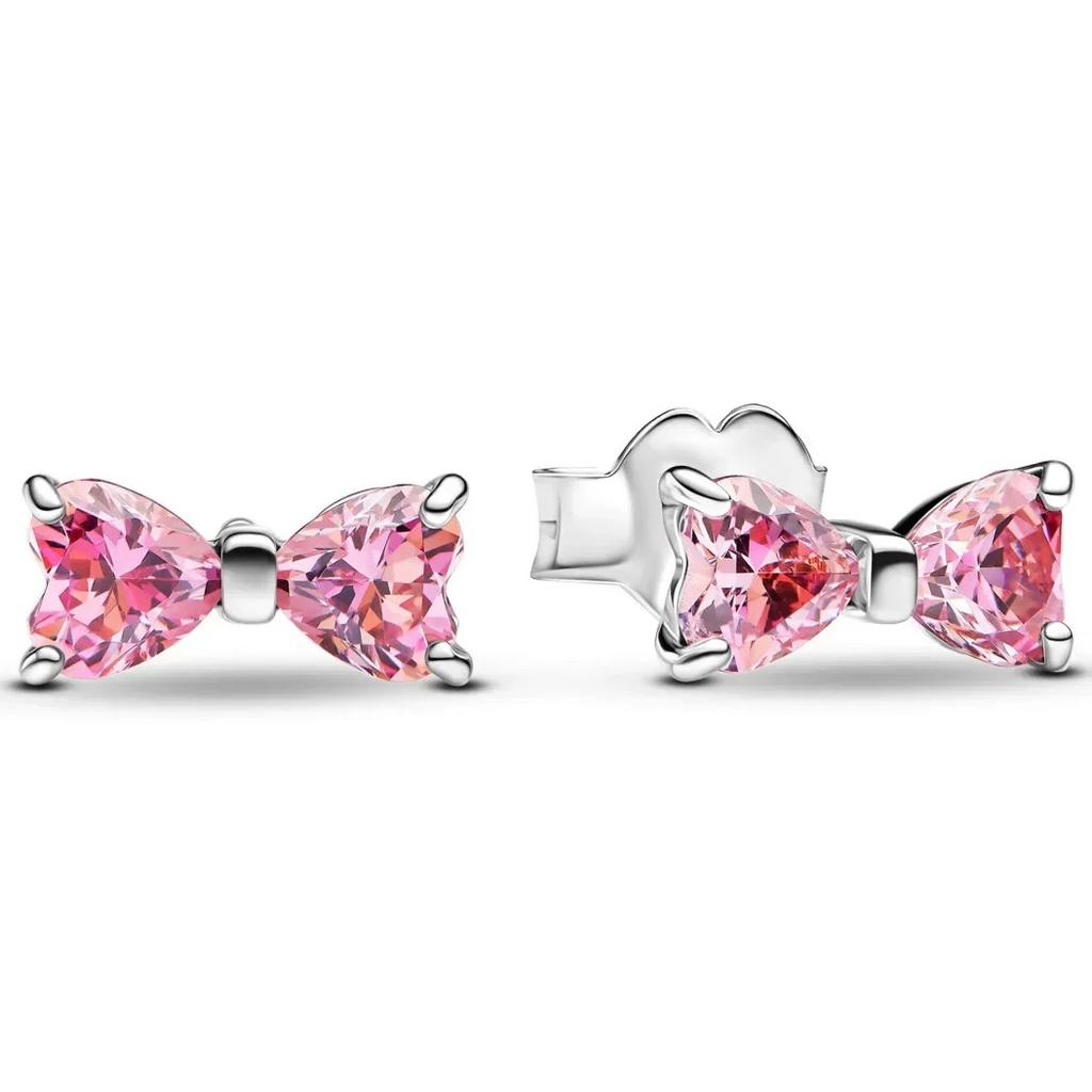 Серьги-сердечки из серебра 925 пробы Изысканные Блестящие Круглые Легкая Роскошь Ювелирные изделия Идеальные Праздничные Подарки для Нее
