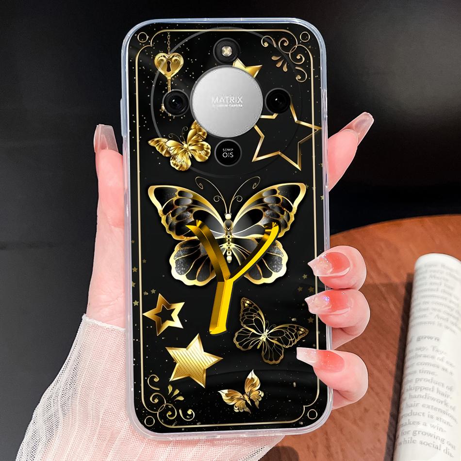 Чехол для Honor X70 5G Светящиеся буквы Прозрачный Силиконовый Ударопрочный Задний чехол для Honor X 70 Мягкий Легкий Защита для телефона