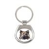 Eurasian, Eurasier - Geometric Keychain with a Photo and the Inscription