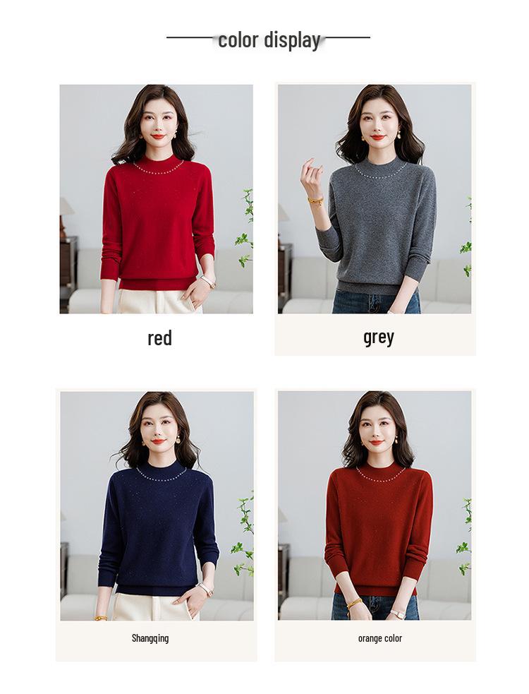 Hengyuanxiang 2025 High Neck Cashmere Sweater for Women, Autumn/Winter Thick Knitwear for Middle-Aged & Elderly.