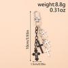 Gothic Alloy Cross Keychain Men Women Star Key Ring Pendants for Handbag Decor DIY Handmade Key Chain Gifts