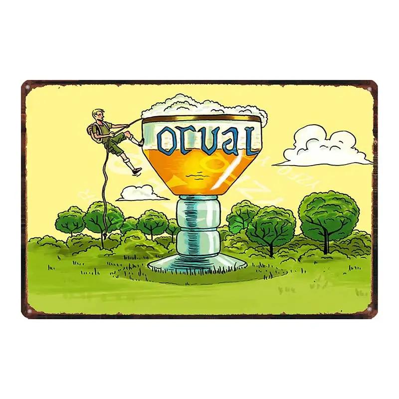 Belgian Beer Orval  Metal Tin Signs Retro Shabby Chi Plates For Wall Bar Home Pub Art Kitchen Coffee  Decor 30X20CM DU-8523B