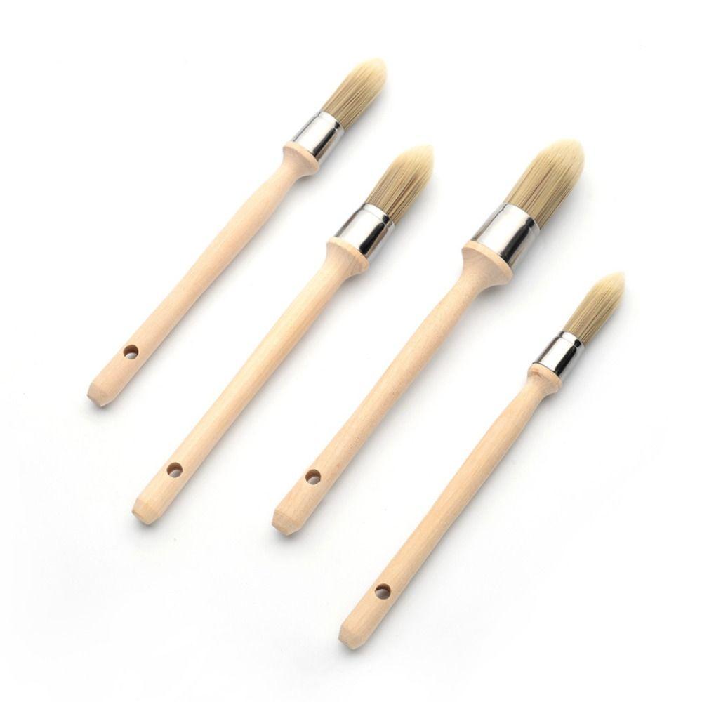 Wooden handle Round head brush Gap brush Wall Brushing Tools Multifunction Paint Brush  Painting