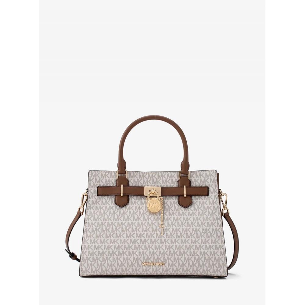 Michael Kors Сумка Hamilton среднего размера Mk Signature 35f1ghms2b150 Ваниль