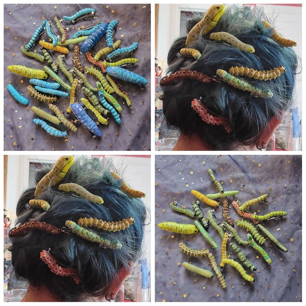Multicolor Insect Hair Clip Hair Accessories Hairpins Caterpillars Hair Barrette Teenage Girls