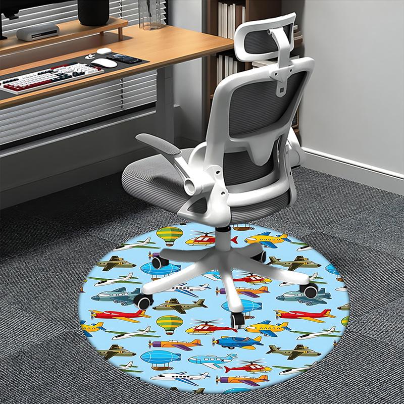 Chair Mat: Cartoon Aircraft Pattern Office Carpet Chair Mats for Home Decor, Office Carpet, Living Room, Bedroom Gift1118090a